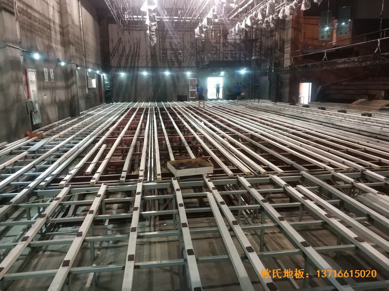 杭州職工之家舞臺運動地板施工案例0