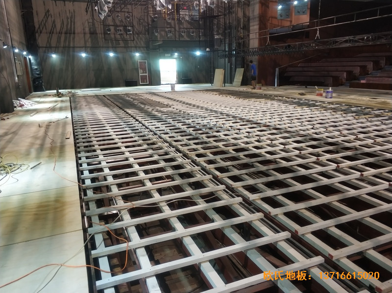 杭州職工之家舞臺運動地板施工案例1