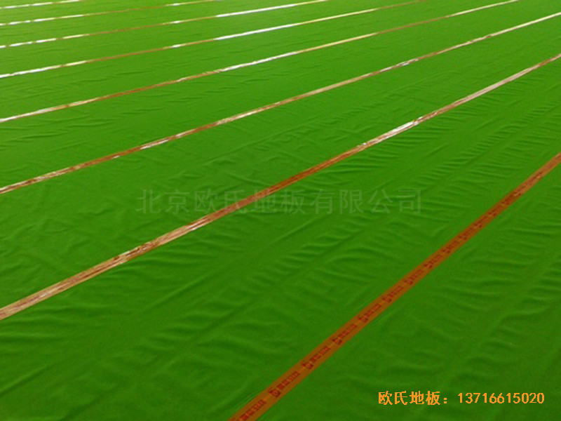 甘肅天水清水縣農業學院籃球館運動木地板鋪裝案例2